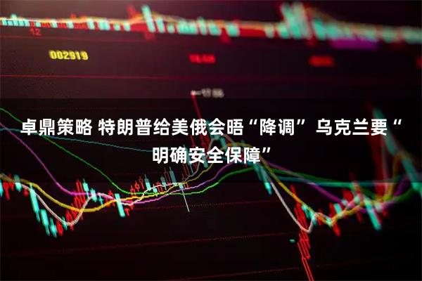卓鼎策略 特朗普给美俄会晤“降调” 乌克兰要“明确安全保障”