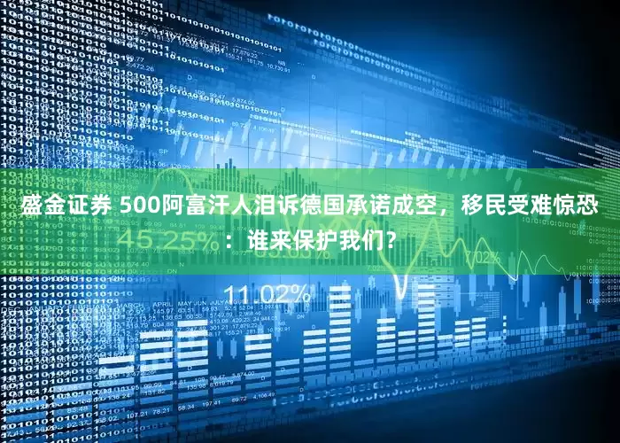 盛金证券 500阿富汗人泪诉德国承诺成空，移民受难惊恐：谁来保护我们？
