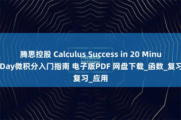 腾思控股 Calculus Success in 20 Minutes a Day微积分入门指南 电子版PDF 网盘下载_函数_复习_应用